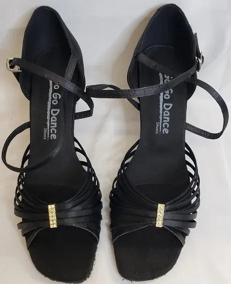 2.75" Pocahontas -- Women's Latin Sandal -- Black Satin