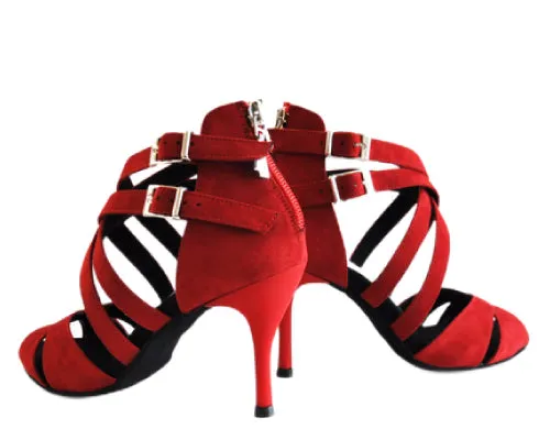 753 Tanzschuhe in Rot Wildleder