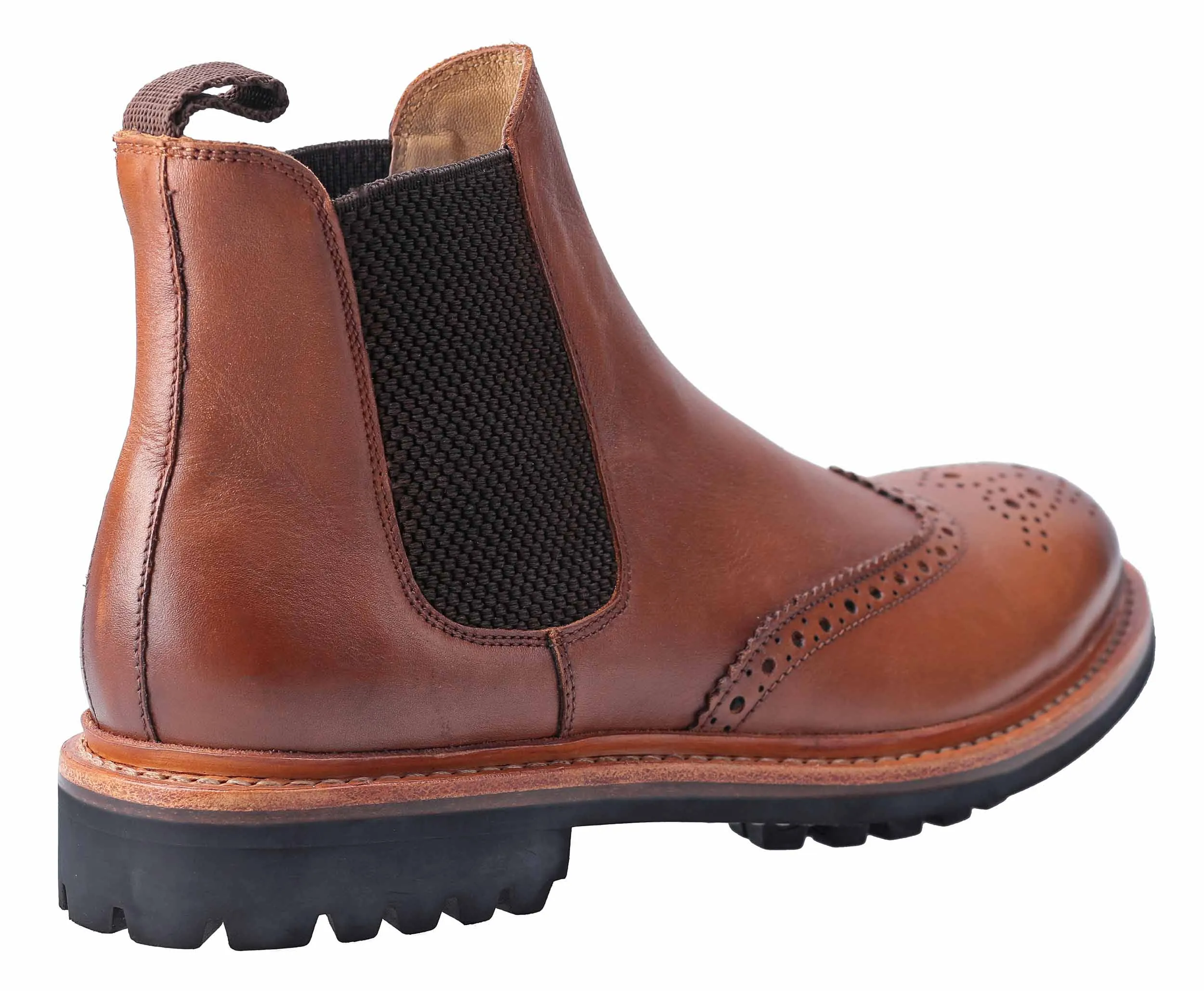 Cotswold Siddington Commando Mens Brogue Chelsea Ankle Boot